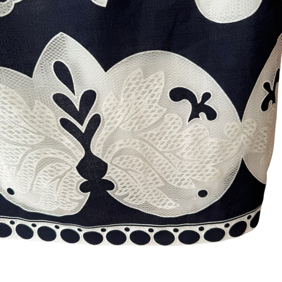 J Crew Ornate Lace Shift Dress Navy Blue White Womens Size 4 E9490 - Picture 6 of 12